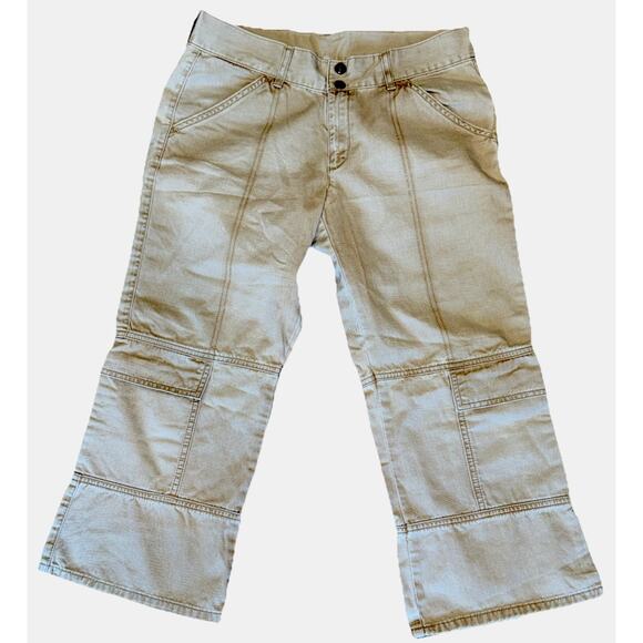 Mavi Women Hazel Low Waist Flare Cargo‎ Capri Jeans size 29 Stretch - Picture 1 of 8